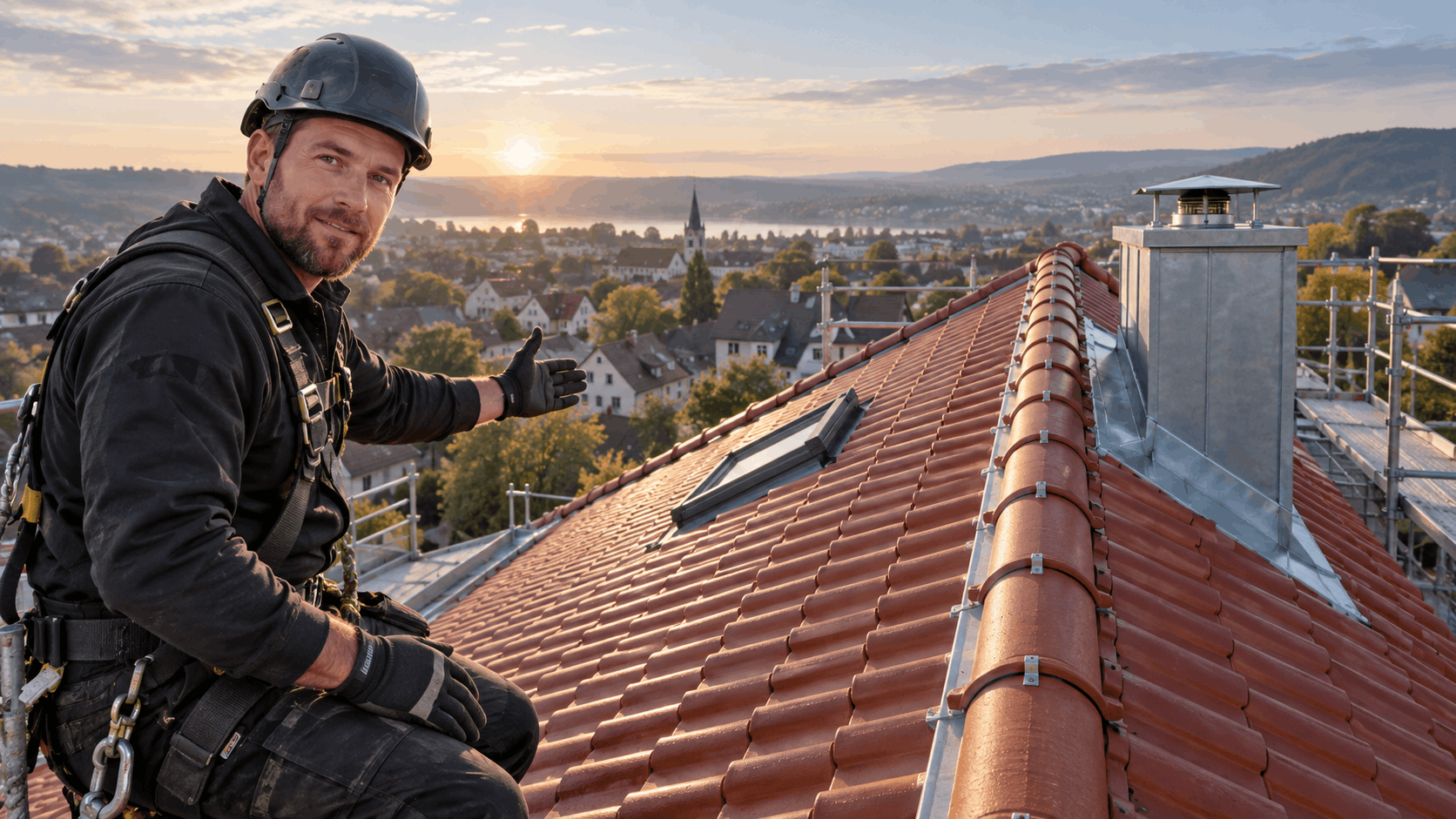 Meisterhandwerk auf dem Ziegeldach